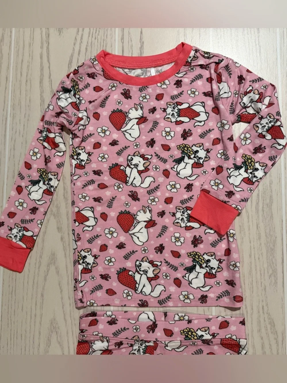 Boutique Bamboo Pajama Set Marie Aristocats Pink Size 2-3T 2pc Soft Stretch NEW‎